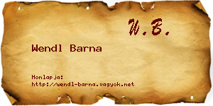 Wendl Barna névjegykártya